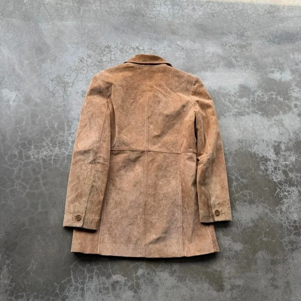 Vintage 90's Designer Alfani Tan Suede Soft leather jacket